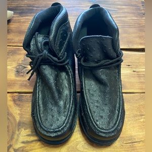 NWT Kingshow black genuine leather boots 6.5 chukka mens oil resistant sole